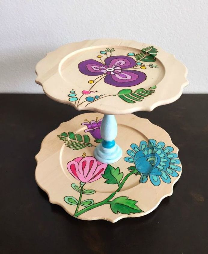 how to fake high end decor with adult coloring books, Create pretty tiered cupcake stands