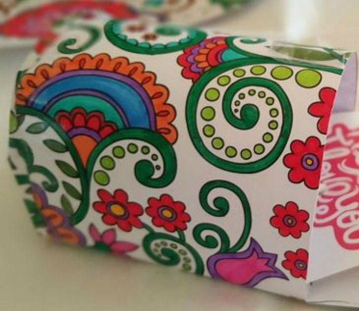 how to fake high end decor with adult coloring books, Craft some mini mailboxes for notes