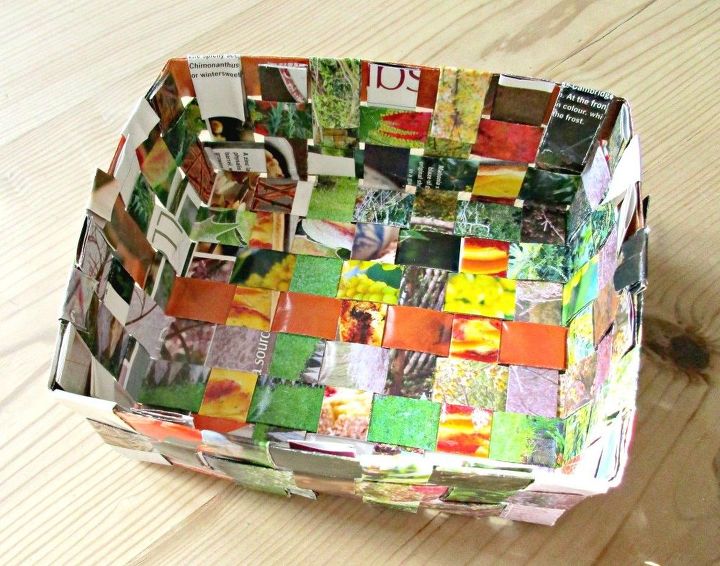 recycled magazine basket, crafts