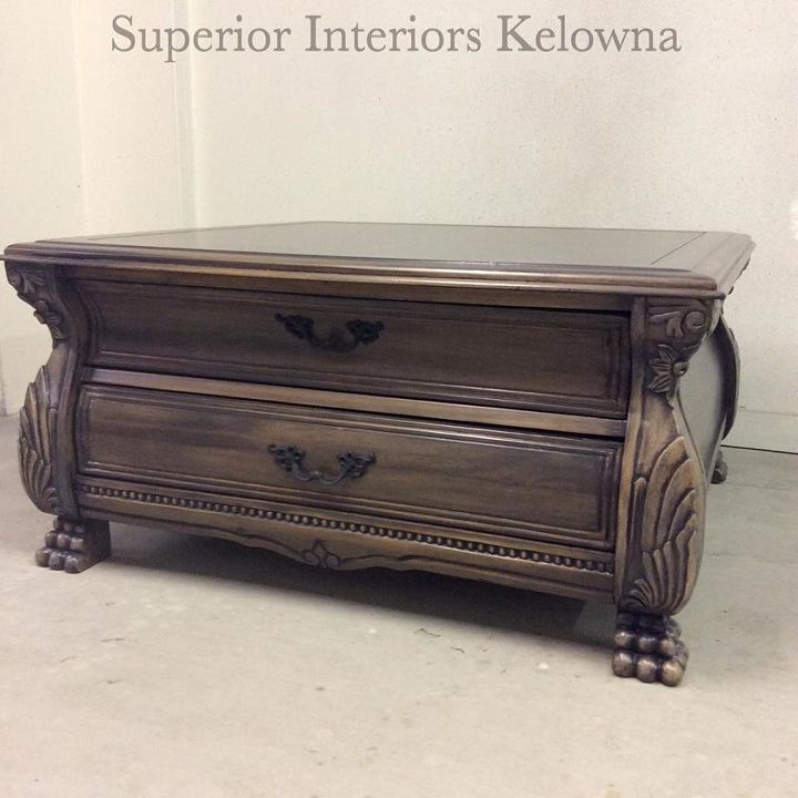 coffee table makeover with the new saman clay stain, After photo