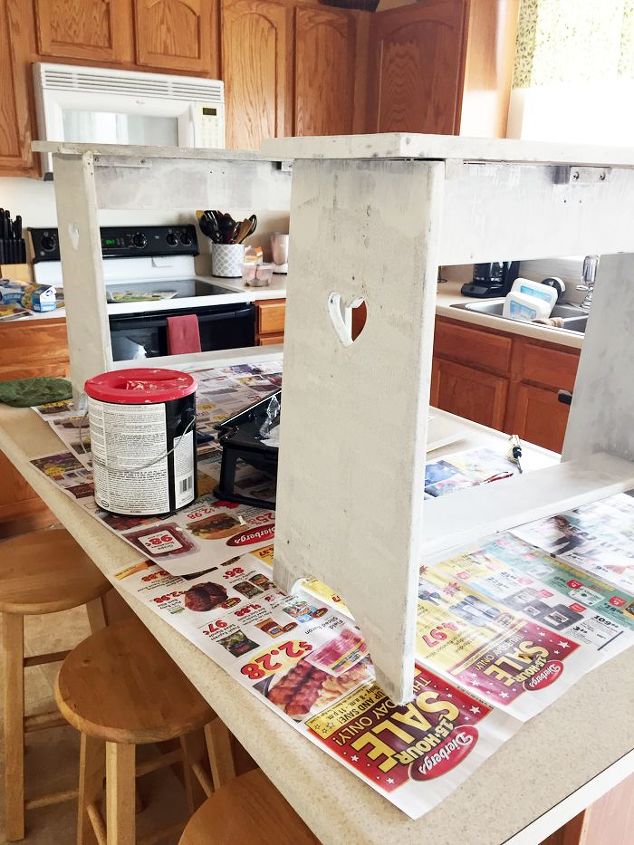 side table makeover, painted furniture