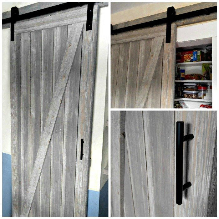 diy shiplap barn door for a galley kitchen pantry, closet, doors, kitchen design, outdoor living