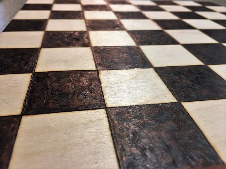 tabuleiro de xadrez diy por wood burning