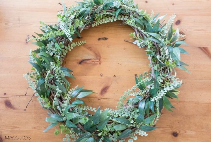 diy simple greenery wreath, crafts, wreaths