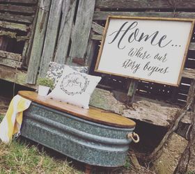 rustic water trough coffee table