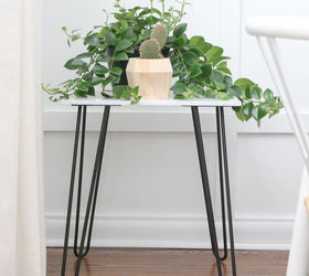 diy marble plant stand out of old tile, flooring, gardening, tiling