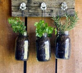 mason jar herb planter, gardening, mason jars