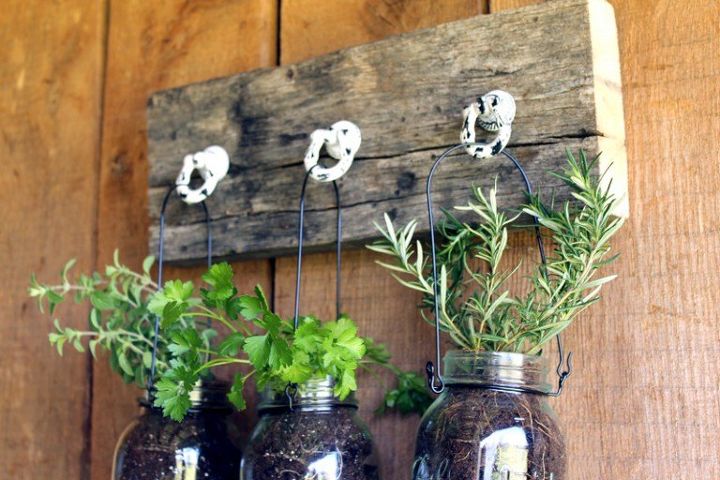 mason jar herb planter, gardening, mason jars