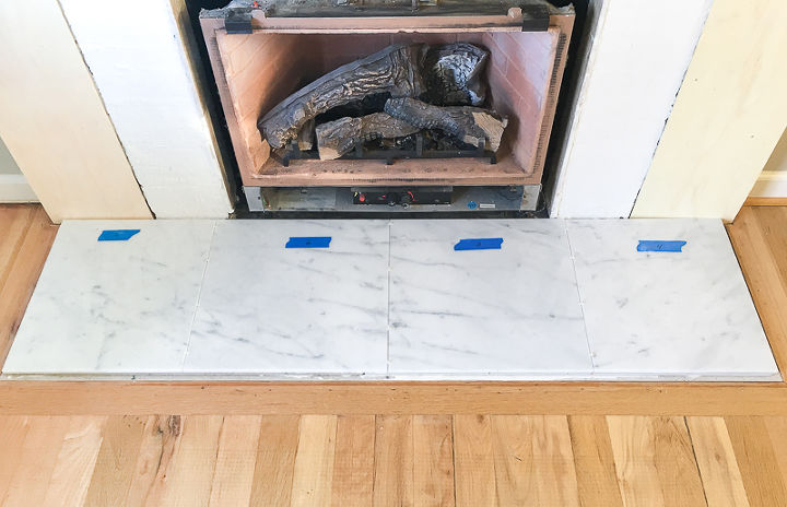 how i tiled my fireplace hearth, fireplaces mantels