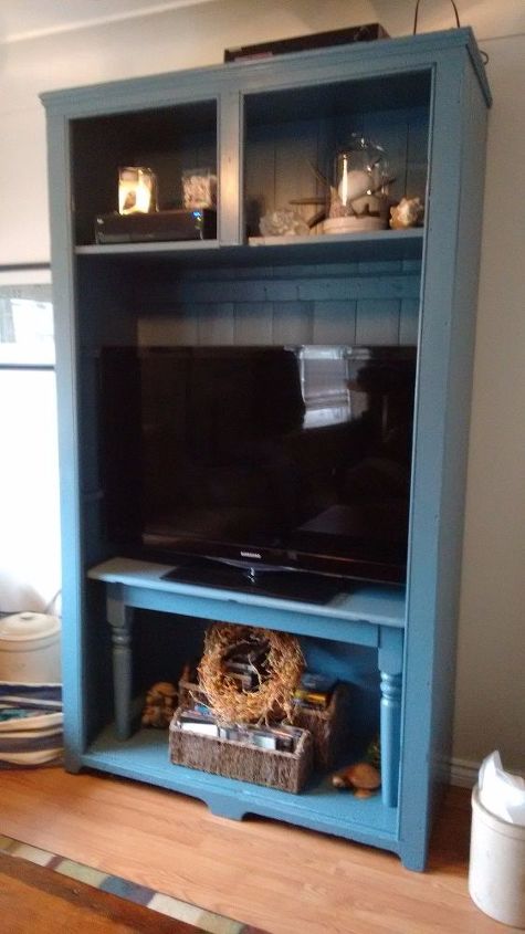 antiguo armoir nuevo soporte de tv con almacenamiento