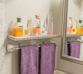replace your bathroom shelves with these 13 creative ideas, Glitz it up with silver foil and gems