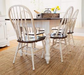 farmhouse dining room table chairs makeover, painted furniture
