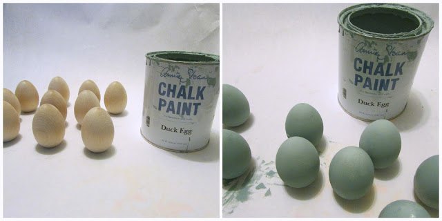 diy wood speckled robins eggs, easter decorations, seasonal holiday decor