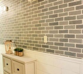 s 12 stunning ways to get that exposed brick look in your home, Use a stencil to get the faux brick right