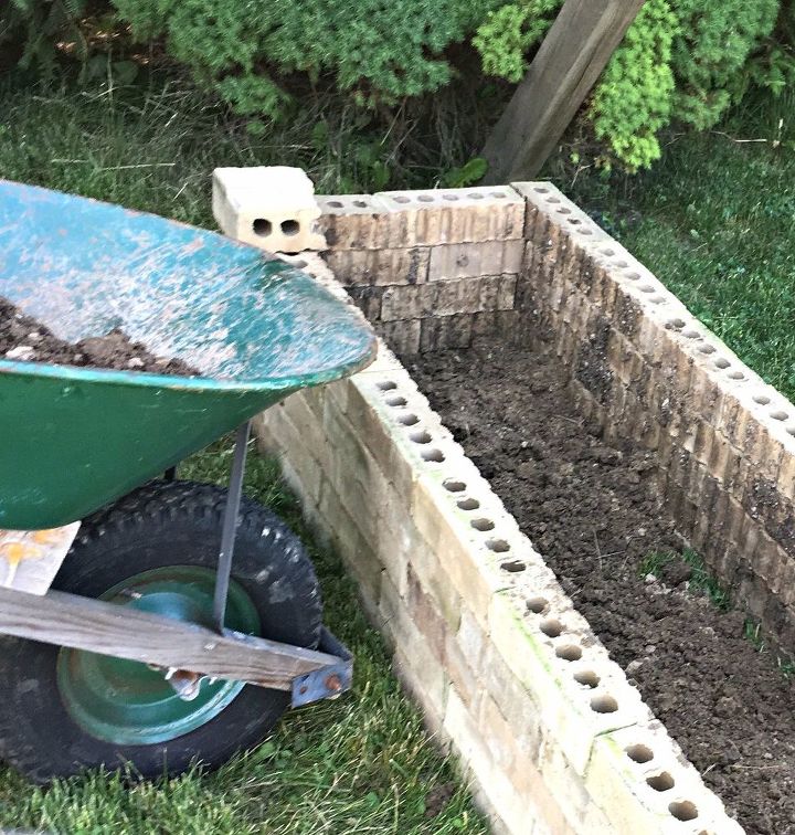 diy upcycled brick planter box