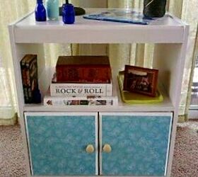 trash find cart repurposed to a night stand