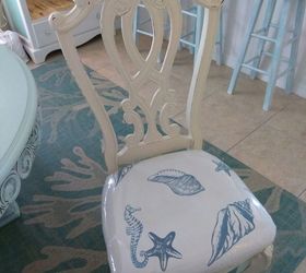 We Used an Old Shower Curtain to Recover These Old Chairs!!