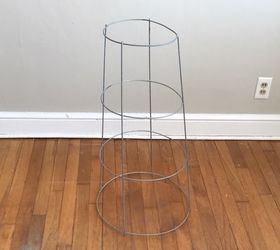 turn a tomato cage into a plant stand