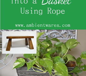 diy basket from a foot stool