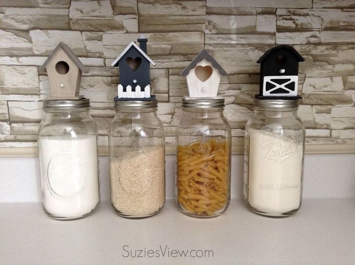 mason jar bird house village set