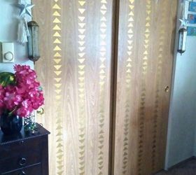 13 amazing closet door transformations that will change your room, These chic gold arrow boho doors