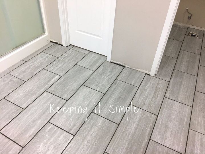 cmo azulejos de un piso de bao con 12x24 azulejos grises