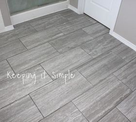how to tile a bathroom floor with 12x24 gray tiles