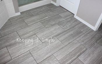 Cómo azulejos de un piso de baño con 12x24 azulejos grises