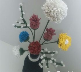 upcycled t shirt yarn bouquet