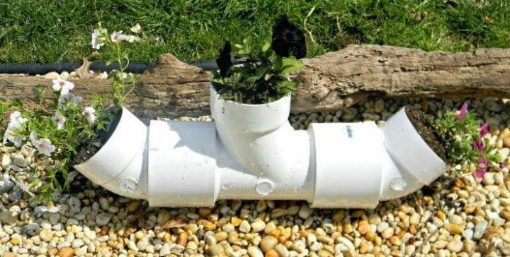 the 15 coolest ways to reuse pipes in your home decor, Plant flowers in a PVC pipe