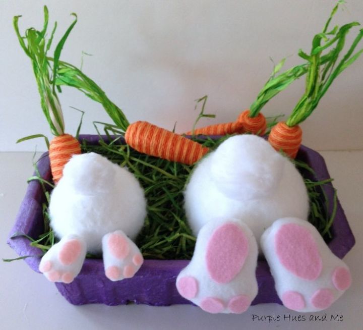 9 cute ways to decorate your front porch for easter, 7 Bunny butt craft