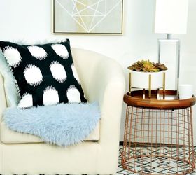 Upcycled End Table From a Wooden Tray and Wire Basket