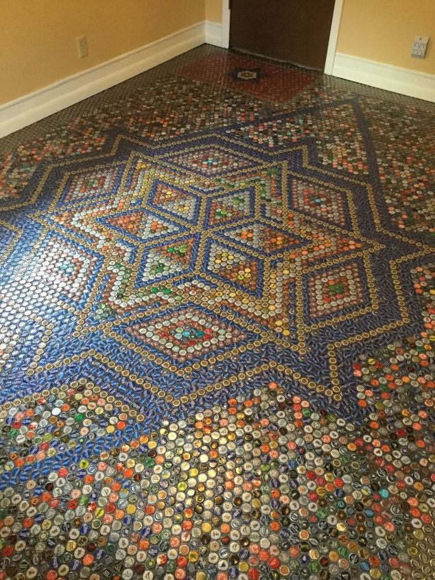 bottle cap floor tile