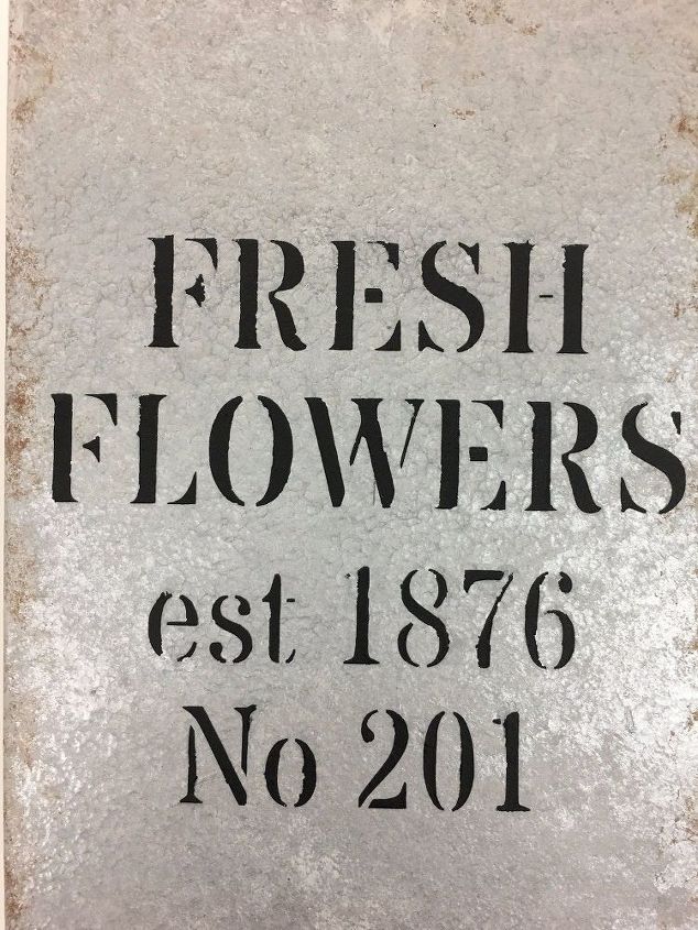 florero de flores frescas acabado galvanizado de imitacin