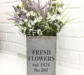 fresh flowers vase faux galvanized finish
