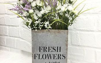 Florero de flores frescas - Acabado galvanizado de imitación