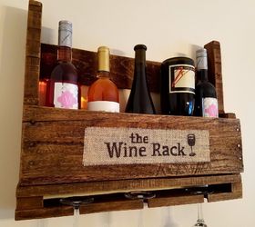 5 minute diy wine rack burlap sign, DONE My new rustic sign for my wine rack