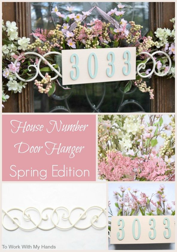 house number door hanger spring edition