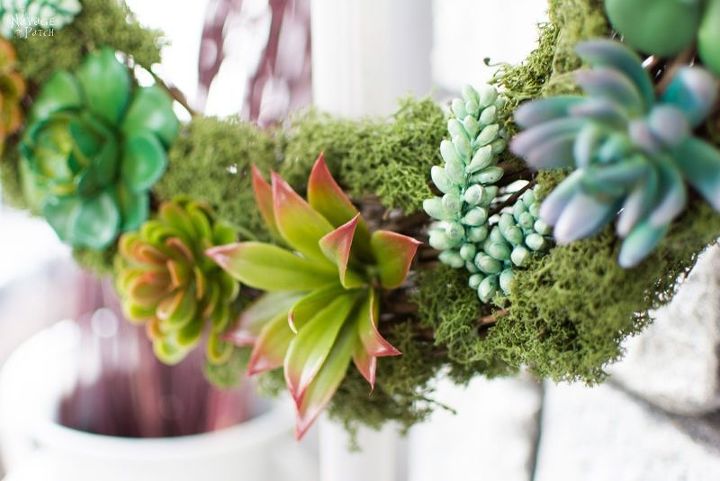 faux succulent wreath and diy wreath stand
