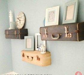 don t throw out your old suitcase before you see these 15 clever ideas, Cut and hang them into floating shelves
