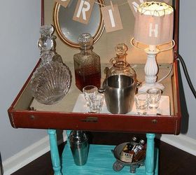 don t throw out your old suitcase before you see these 15 clever ideas, Use it as a vintage bar