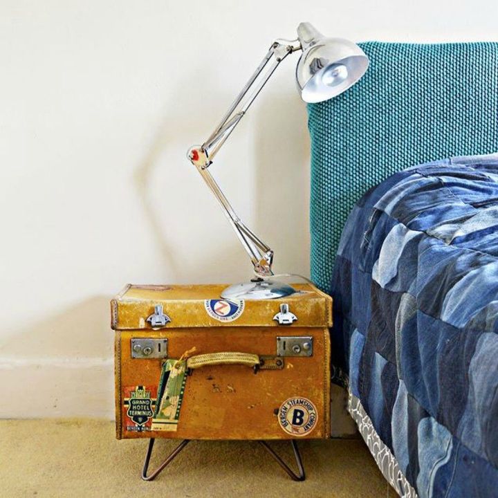 don t throw out your old suitcase before you see these 15 clever ideas, Turn it into a funky side table