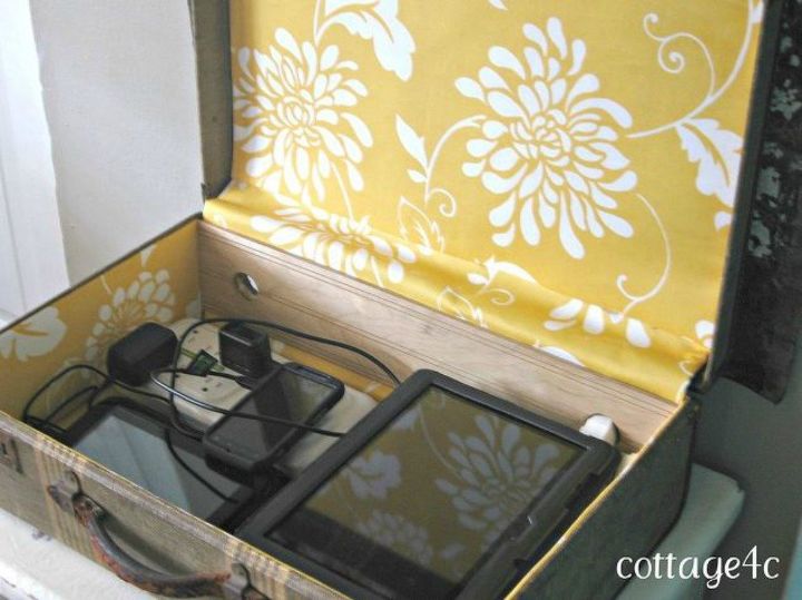 don t throw out your old suitcase before you see these 15 clever ideas, Repurpose it into a vintage charging station