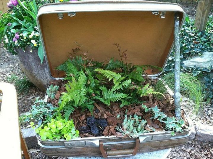 don t throw out your old suitcase before you see these 15 clever ideas, Plant your favorite herbs in it