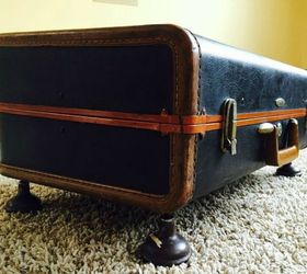 don t throw out your old suitcase before you see these 15 clever ideas, Turn it into an adorable little ottoman