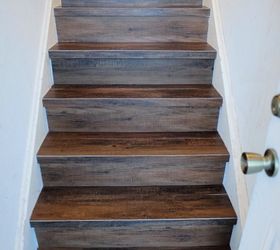 Great Solution:  Wood Look Vinyl Tile on a Stair