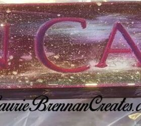 my woman cave sign updated with unicorn spit and epoxy, Final epoxy clear coat