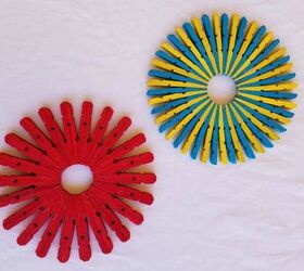 gather your clothespins for these 14 brilliant ideas, Paint paste clothespins into trivets