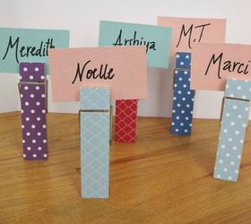 gather your clothespins for these 14 brilliant ideas, Organize giant clothespins into place cards