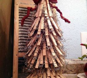 gather your clothespins for these 14 brilliant ideas, Adhere some to a TP tube as a Christmas tree